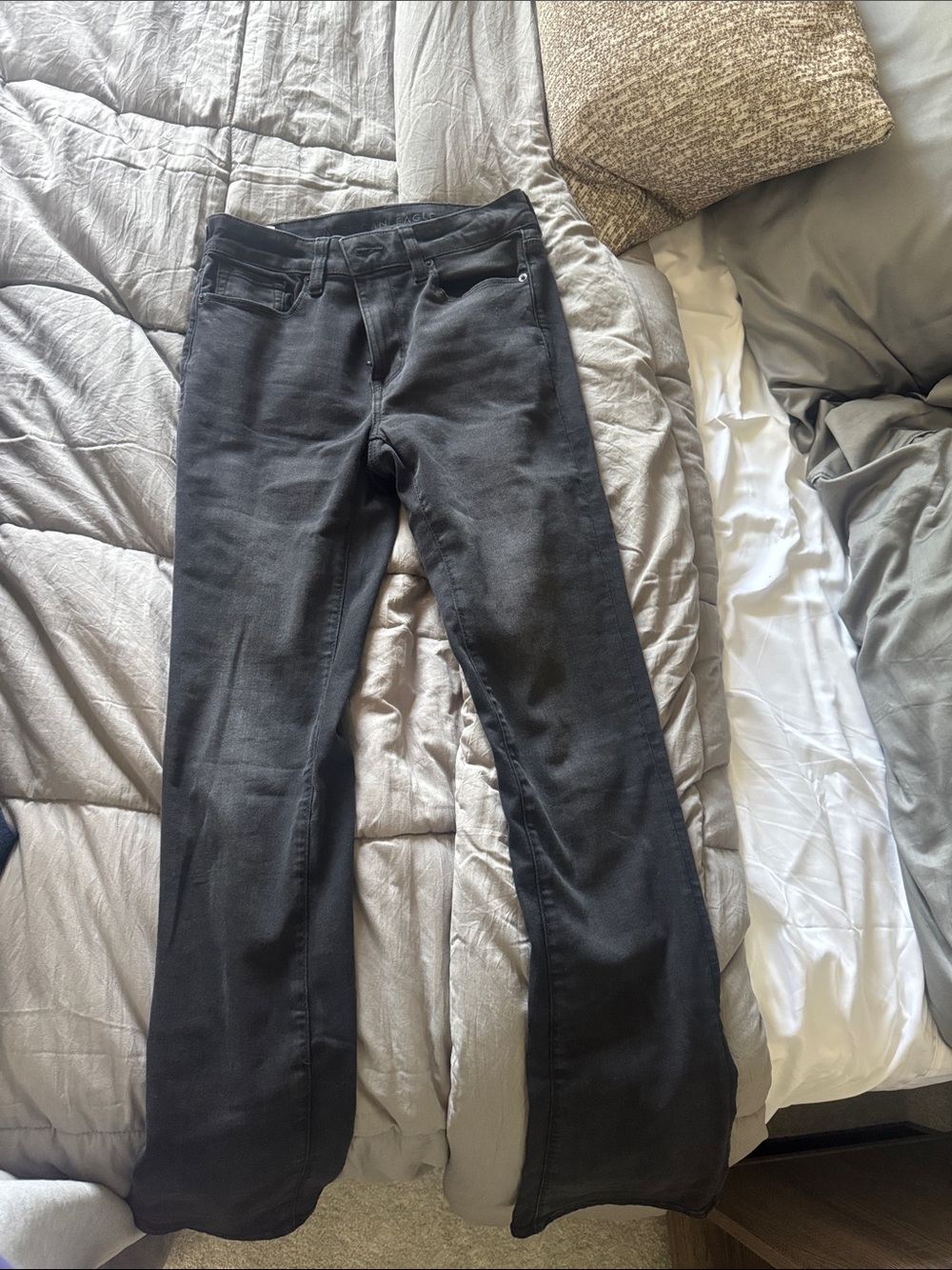 American Eagle Mid-Rise Black Boot-Cut Jeans 2- LONG